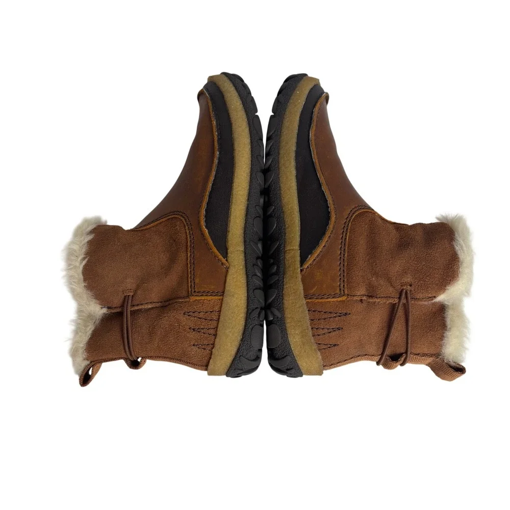 Merrell M Select DRY Brown Leather Suede Faux Fur Waterproof Boots  Womens 7.5